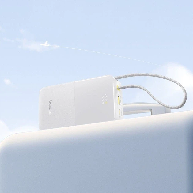 Портативная батарея Powerbank Baseus EnerFill FC51 Bipow2 Pro 20000mAh 22.5W E0027700 White - Фото 5 Портативная батарея Powerbank Baseus EnerFill FC51 Bipow2 Pro 20000mAh 22.5W E0027700 White - изображение 5
