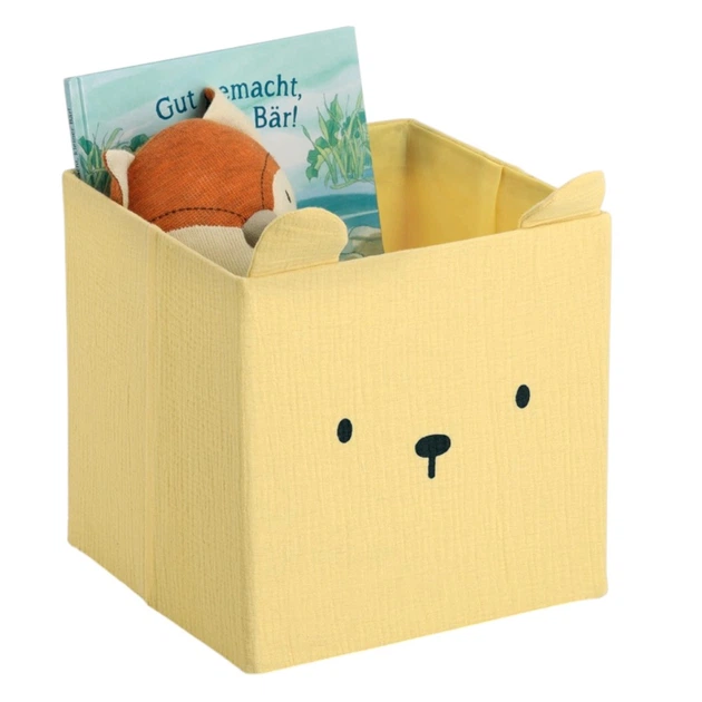 Pojemnik na zabawki Zeller Cozy Kids z uszkami muślinowy żółty 28 x 28 x 28 cm 97415 (4003368144917) - obraz 2