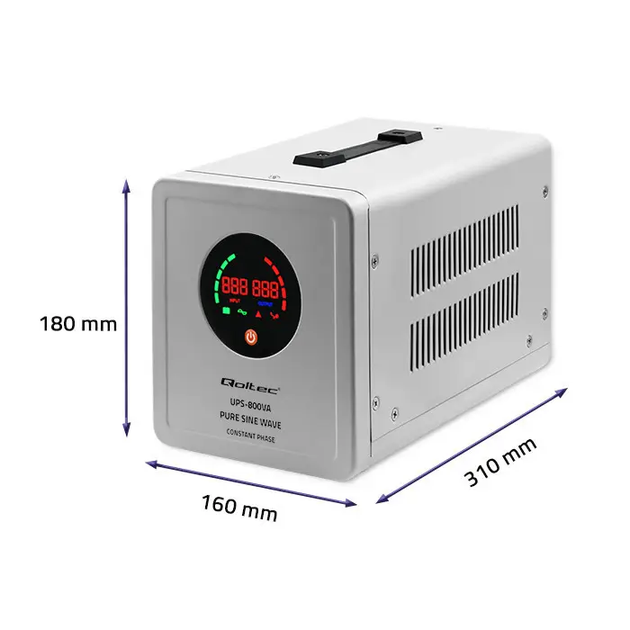 ДБЖ Qoltec Pure Sine Wave 800VA/560W Постійна фаза 50718 - изображение 7