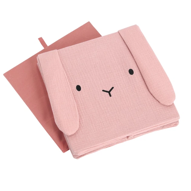 Pojemnik na zabawki Zeller Cozy Kids z uszkami muślinowy różowy 28 x 28 x 28 cm 97417 (4003368144931) - obraz 3