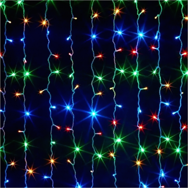 Гірлянда штора 3х3м 360 LED кольорове світло для оформлення інтер'єру AD-50568 - Фото 3 Гірлянда штора 3х3м 360 LED кольорове світло для оформлення інтер'єру AD-50568 - зображення 3