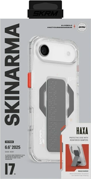 Etui SkinArma Haxa Magnetic Charging + Grip Stand do Apple iPhone Air Clear (8886461248623) - obraz 5
