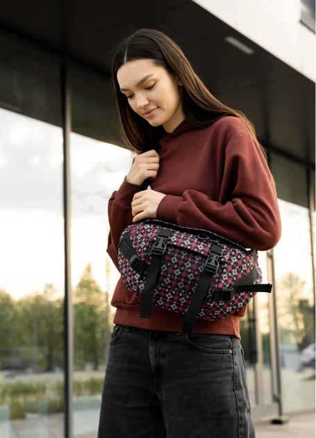 Большая женская поясная сумка бананка Sambag DynamicDart черная 38×21×7 см (80411148) - Фото 8 Большая женская поясная сумка бананка Sambag DynamicDart черная 38×21×7 см (80411148) - изображение 8