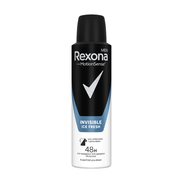 Антиперспірант-аерозоль чоловічий Rexona Men Invisible Ice Fresh, 150 мл - Фото 1 Антиперспірант-аерозоль чоловічий Rexona Men Invisible Ice Fresh, 150 мл - зображення 1