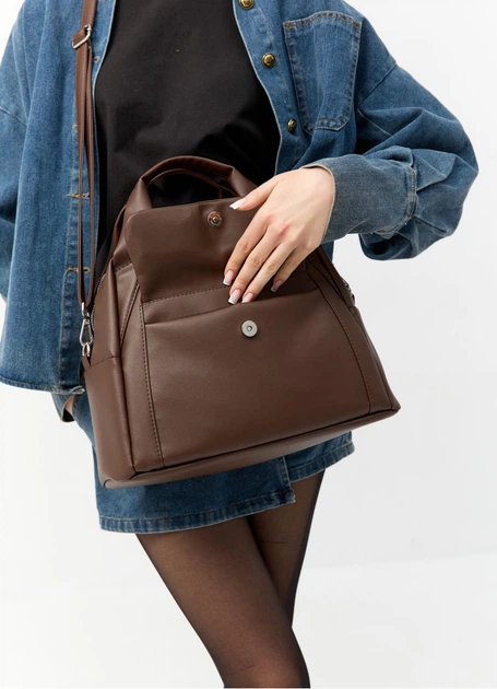 Жіноча спортивна сумка Sambag Vogue BKT шоколадна 37 х 25 х 16 см (90158020) - зображення 3