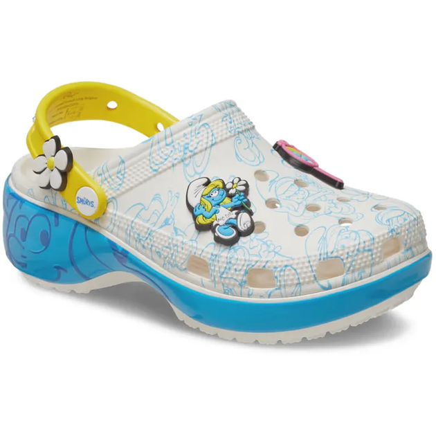 Жіночі крокси Смурфікі Crocs Women's Classic Clog Platform Bone Smurfs Platform Clog (39-40, бежевий) - Фото 2 Жіночі крокси Смурфікі Crocs Women's Classic Clog Platform Bone Smurfs Platform Clog (39-40, бежевий) - изображение 2