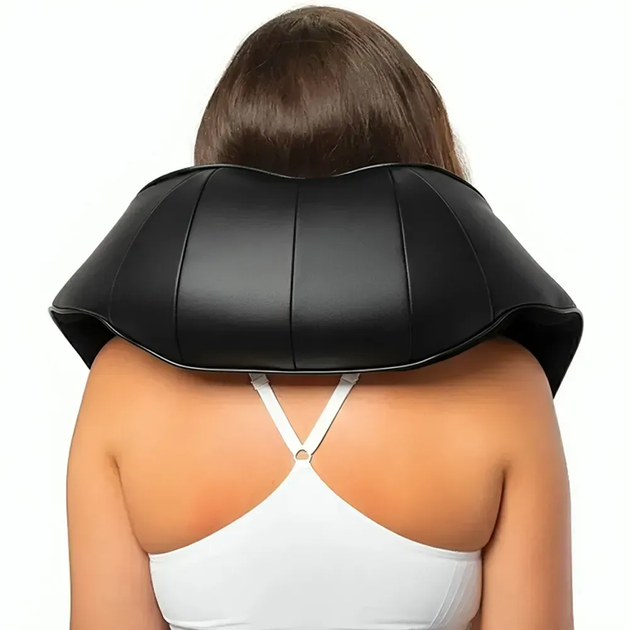 Массажер роликовый Massager of neck kneading Shiatsu для шеи, спины и всего тела с подогревом черный - изображение 2