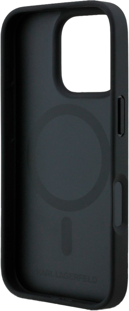 Панель Karl Lagerfeld Grained Pattern & Logo MagSafe для iPhone 16 Pro Black (3666339463328) - зображення 6