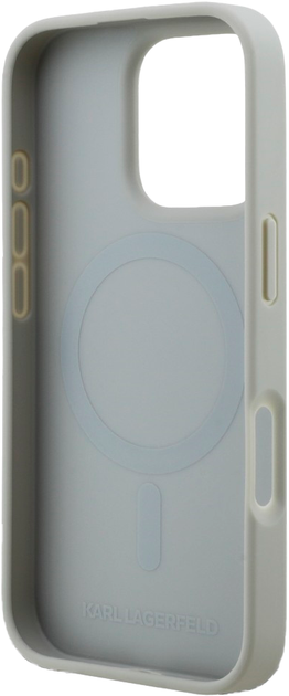 Etui Karl Lagerfeld Grained Pattern & Logo MagSafe do iPhone 16 Pro Grey (3666339463502) - obraz 7
