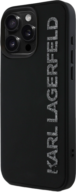 Панель Karl Lagerfeld HC 3D Rubber Elongated Glitter для iPhone 16 Pro Black (3666339357023) - зображення 2