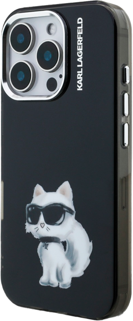 Панель Karl Lagerfeld IML Aquarelle Choupette & Logo для iPhone 16 Pro Max Black (3666339464417) - зображення 2