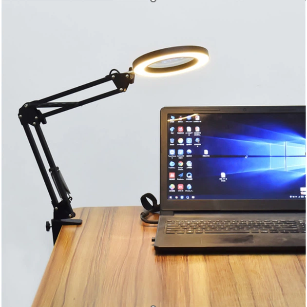 Настольная Кольцевая LED Лампа FX308A на струбцине 10W, цветовая температура 3800–6800K и цветопередачи более 80Ra,диаметр 6 Black - изображение 6