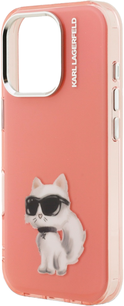 Etui Karl Lagerfeld IML Aquarelle Choupette & Logo iPhone 16 Pro Max Pink (3666339464592) - obraz 6
