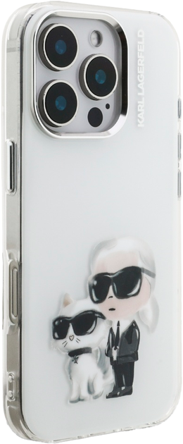 Панель Karl Lagerfeld IML Aquarelle Karl & Choupette & Logo для iPhone 16 Pro White (3666339464943) - зображення 4