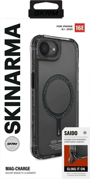 Etui SkinArma Saido MagSafe do Apple iPhone 16e Black (8886461247725) - obraz 5