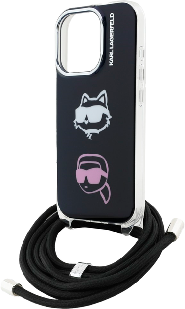 Панель Karl Lagerfeld IML Crossbody Karl&Choupette Head для iPhone 16 Pro Max Black (3666339461898) - зображення 5