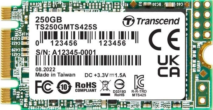 SSD накопитель 250Gb Transcend 425S (TS250GMTS425S) - Фото 1 SSD накопитель 250Gb Transcend 425S (TS250GMTS425S) - изображение 1