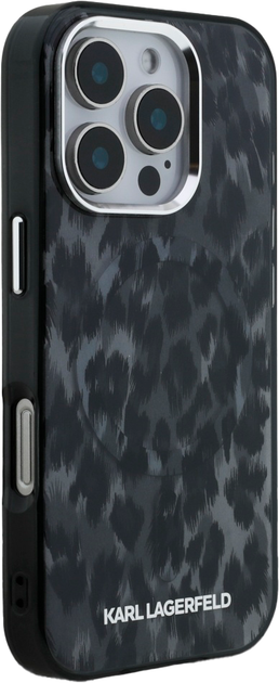 Панель Karl Lagerfeld IML Leopard Pattern MagSafe для iPhone 16 Pro Black (3666339465483) - зображення 4