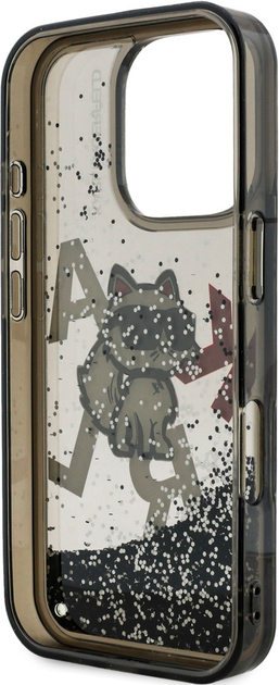 Панель Karl Lagerfeld Liquid Glitter Choupette Logo для iPhone 16 Pro Max Black (3666339464059) - зображення 7