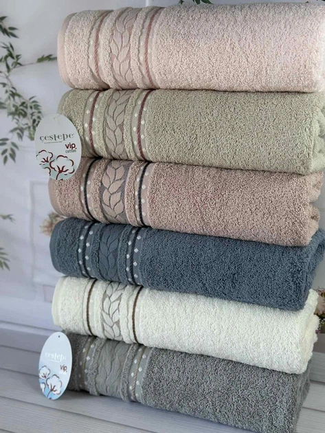 Набор махровых полотенец Cestepe MicroCotton Premium Filiz 70х140 см банные 6 шт. - изображение 2