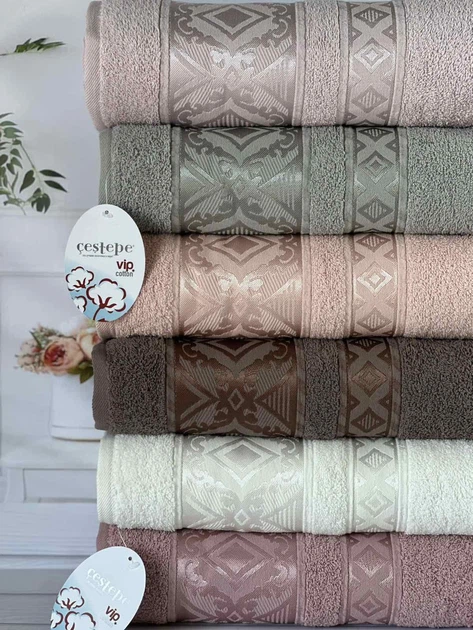 Набор махровых полотенец Cestepe MicroCotton Premium Falfa 70х140 см банные 6 шт. - Фото 4 Набор махровых полотенец Cestepe MicroCotton Premium Falfa 70х140 см банные 6 шт. - изображение 4