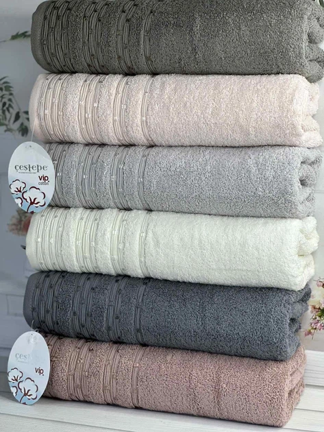 Набор махровых полотенец Cestepe MicroCotton Premium Lupen 50х90 см лицевые 6 шт. - Фото 3 Набор махровых полотенец Cestepe MicroCotton Premium Lupen 50х90 см лицевые 6 шт. - изображение 3