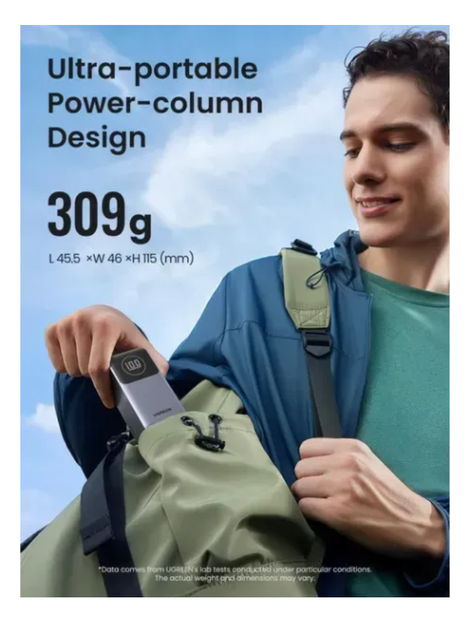Зовнішній акумулятор Powerbank 12000mAh Ugreen Nexode PB724 Сірий - зображення 3