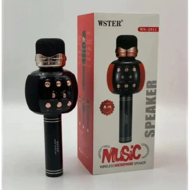 Беспроводной караоке микрофон с динамиком 5 тембров USB AUX FM Wster WS-2911 - изображение 4