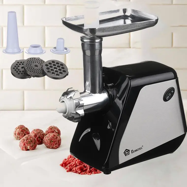 Мясорубка Domotec D-2022MS 2800Вт электромясорубка шнекового типа, с реверсом и сменными насадками - Фото 2 Мясорубка Domotec D-2022MS 2800Вт электромясорубка шнекового типа, с реверсом и сменными насадками - изображение 2