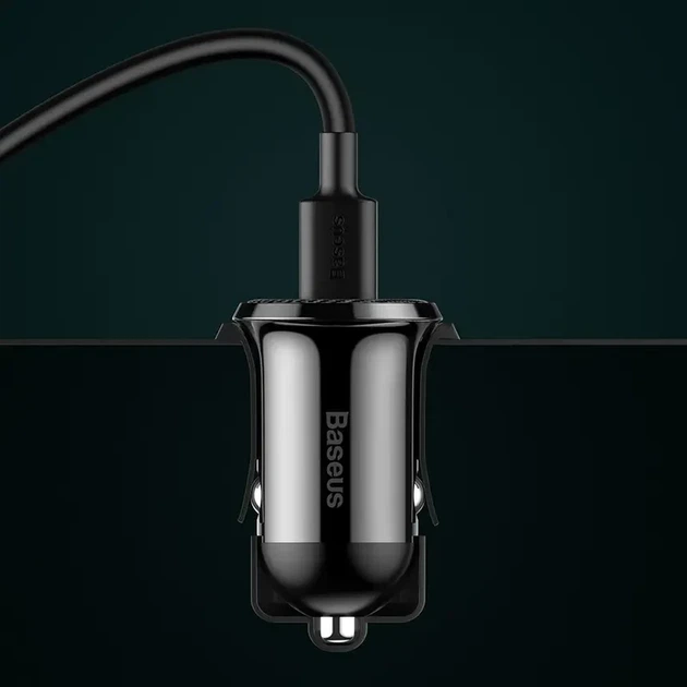 Автомобильная зарядка Baseus 4.8A 2USB для смартфонов и планшетов быстрая подзарядка через прикуриватель черная - Фото 7 Автомобильная зарядка Baseus 4.8A 2USB для смартфонов и планшетов быстрая подзарядка через прикуриватель черная - изображение 7