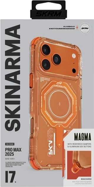 Etui SkinArma Magma Mag-Charge do Apple iPhone 17 Pro Max Orange (SK-2025IPP6.9-MGMA-ORG) - obraz 5
