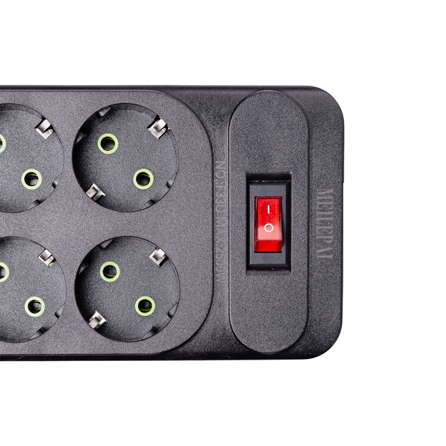 Сетевой фильтр удлинитель 3 м на 6 розеток 4 USB 2 Type-C и кнопкой выключения HP-5-15 - изображение 4
