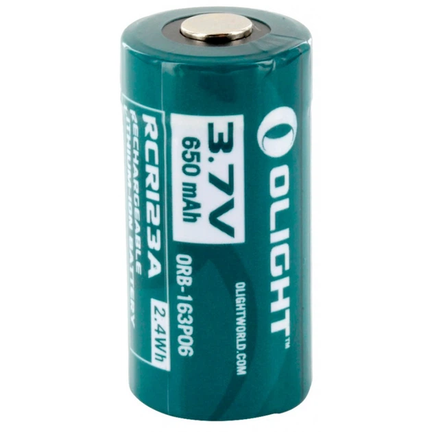 Аккумуляторная батарея Olight RCR 123 Li-Ion 650 mAh - Фото 2 Аккумуляторная батарея Olight RCR 123 Li-Ion 650 mAh - изображение 2