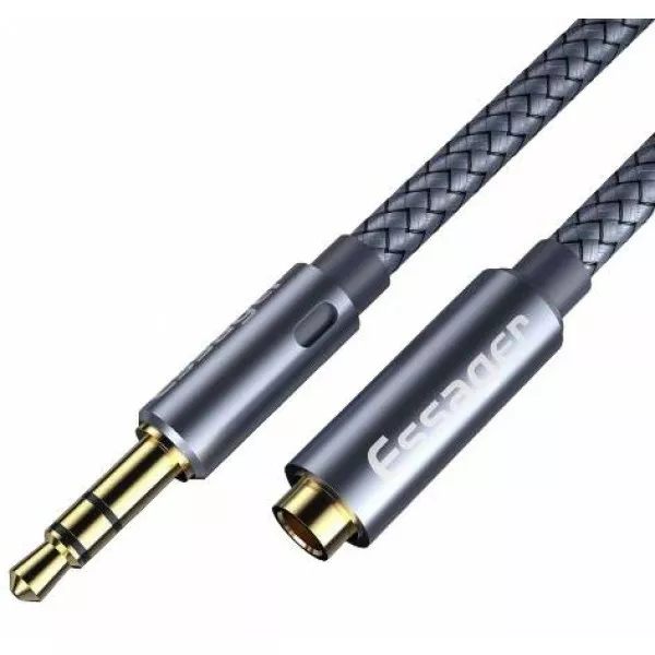 Кабель аудио удлинитель AUX Essager mini Jack 3.5 mm M/F Сable 2 м Blue (EYPY35-MYA0G) - Фото 2 Кабель аудио удлинитель AUX Essager mini Jack 3.5 mm M/F Сable 2 м Blue (EYPY35-MYA0G) - изображение 2