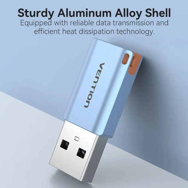 Перехідник-адаптер Vention USB Male to Type-C Female OTG Adapter 10 Гбіт/с USB 3.1 15 W Grey (CUAH0) - зображення 3