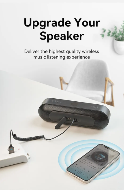 Bluetooth-ресивер Vention Bluetooth 5.0 AUX 3.5 мм 2 в 1 автомобильный аудиоадаптер (NAGHG) - изображение 6