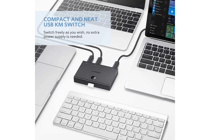 KVM-перемикач Ugreen 4 в 1 USB 2.0 Switch Black (30346) - Фото 4 KVM-перемикач Ugreen 4 в 1 USB 2.0 Switch Black (30346) - зображення 4