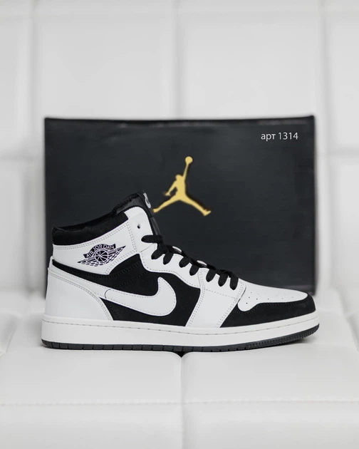 Кросівки чоловічі NK Jordan Retro 1 Hight 41 (26 см) White Black (арт 1314) - Фото 1 Кросівки чоловічі NK Jordan Retro 1 Hight 41 (26 см) White Black (арт 1314) - зображення 1