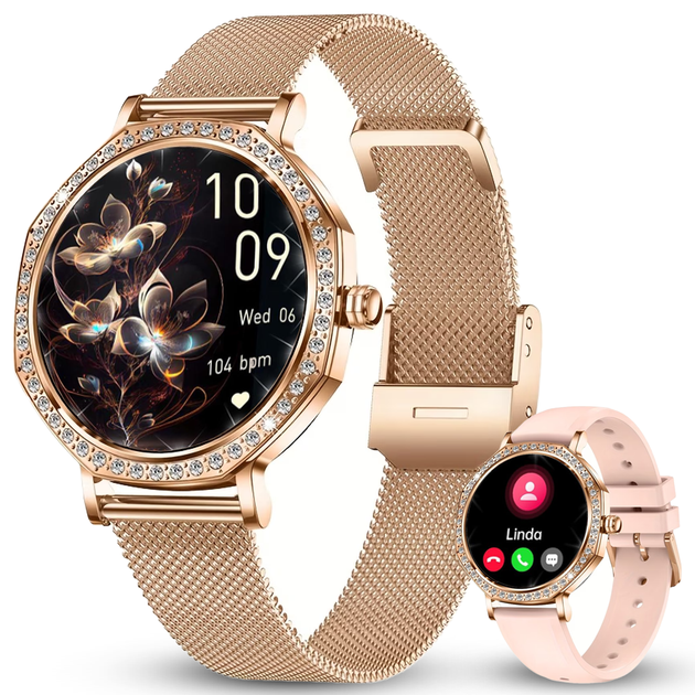 Женские смарт часы 1.32" Smart Watch с звонками и оповещениями, умный браслет для Android и iOS с мониторингом здоровья - Фото 1 Женские смарт часы 1.32" Smart Watch с звонками и оповещениями, умный браслет для Android и iOS с мониторингом здоровья - изображение 1