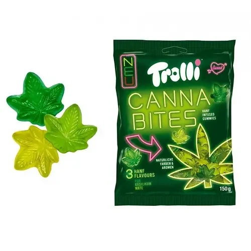 Цукерки жувальні мармеладні Trolli Canna Bites 150 г - зображення 2