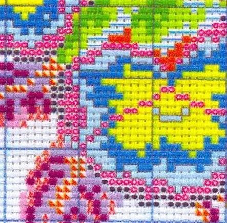 Набір для вишивання за нанесеною на канву схемою "The flower of happihess 1". AIDA 14CT printed 17*17 см - зображення 5