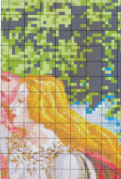 Набір для вишивання за нанесеною на канву схемою "The Birth of Venus". AIDA 14CT printed 110*71 см - зображення 5
