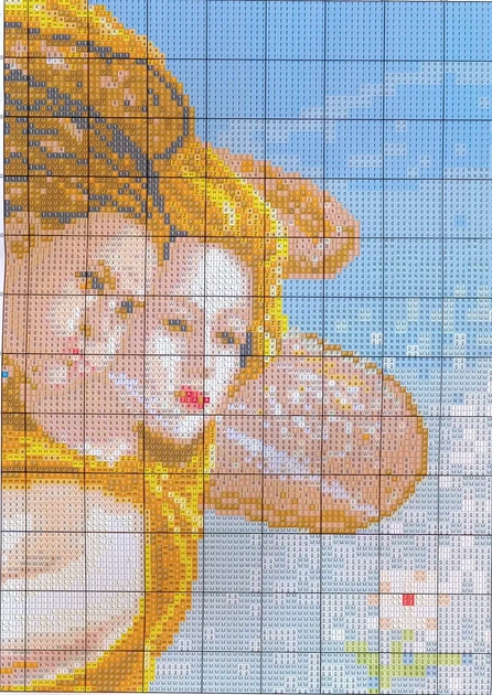 Набір для вишивання за нанесеною на канву схемою "The Birth of Venus". AIDA 14CT printed 110*71 см - зображення 6