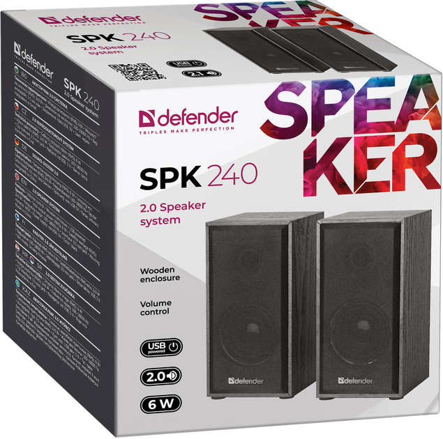 Акустика Defender 2.0 SPK 240 USB 6W Black (65224) (6396189) - Фото 6 Акустика Defender 2.0 SPK 240 USB 6W Black (65224) (6396189) - зображення 6