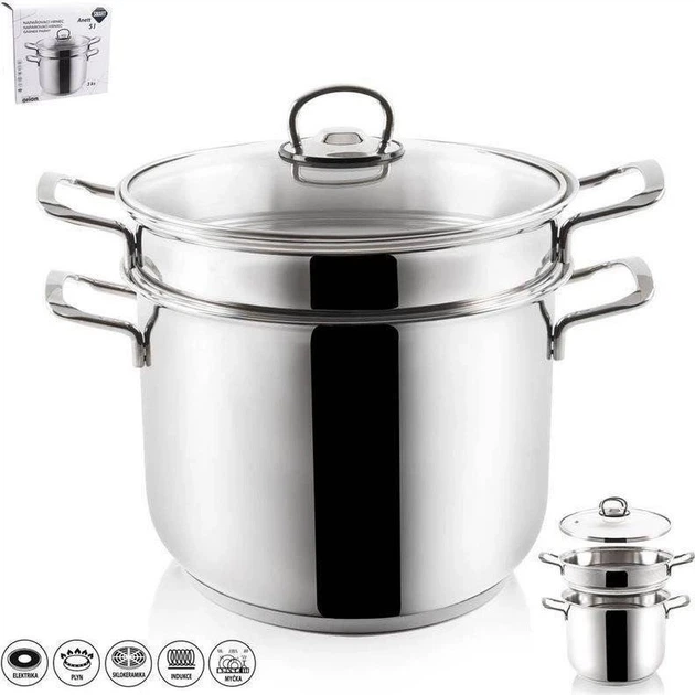 Garnek do gotowania na parze Orion Anett stalowy 5 l (8680465059946) - obraz 2