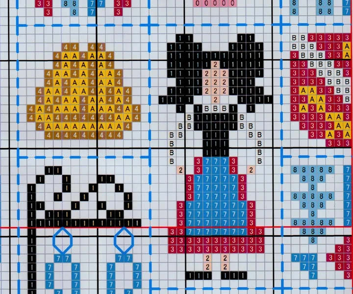 Набор для вышивания по нанесённой на канву схеме "Mending and sewing". AIDA 14CT printed 28*28 см - изображение 5