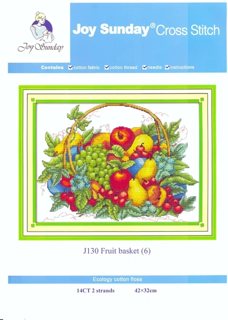 Набор для вышивания "Fruit basket (6)".AIDA 14CT, 42*32 см. БЕЗ нанесения на канву схемы - изображение 2