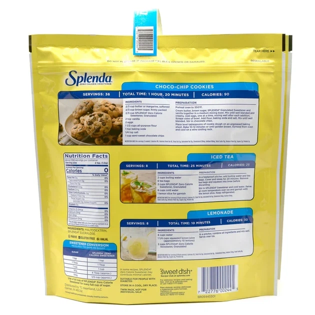 Набір цукрозамінників (сукралоза) Splenda 2 пачки по 357,5 г (715 г) - зображення 4