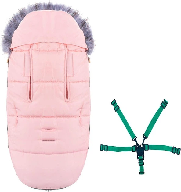 Śpiworek do wózka Springos 4 w 1 z futerkiem 90 cm Różowy SB0022 (5907719410418) - obraz 6