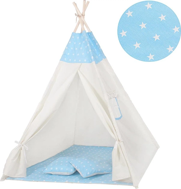 Namiot dla dzieci Springos Tipi Błękitny w gwiazdki TIP06 (5907719428703) - obraz 3